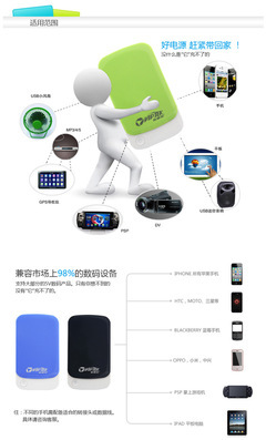 【金威澎 移动电源5000毫安 聚合物手机便携式充电宝器通用型】价格,厂家,图片,移动电源,深圳市海卓科技-